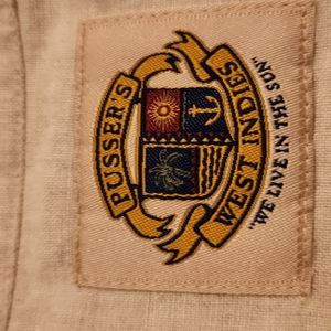 Linen banded collar shirt